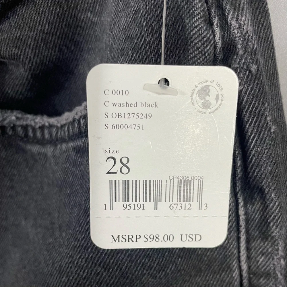 Free People The Lasso Jean Distressed Washed Black Straight Leg NWT - Picture 6 of 12